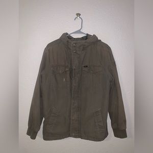SOLD Men’s RVCA Army Green Hooded Jacket Size Small
